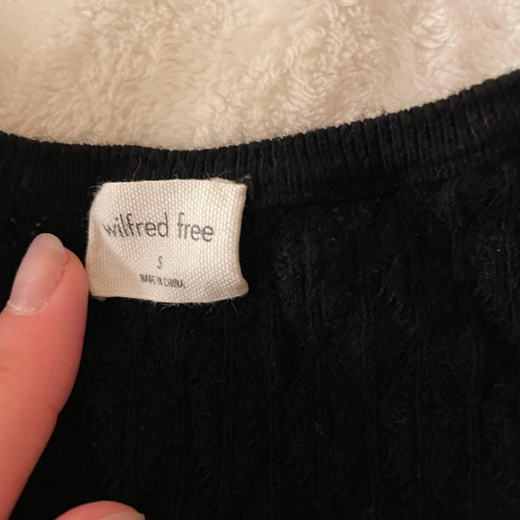 Black Wilfred Free Open Knit Button Up Tank Size S - Picture 3 of 4